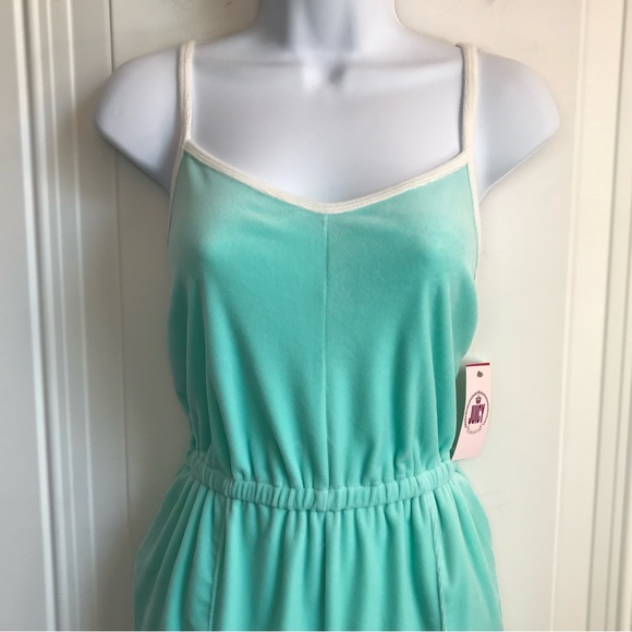 Juicy Couture Y2K Women’s S Aqua Splash Mint Green Soft Terry Romper Shorts NWT - Picture 6 of 16